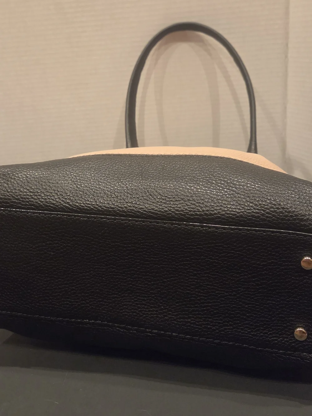Kate Spade Two-Tone Pebbled Leather Satchel - Blush and Black